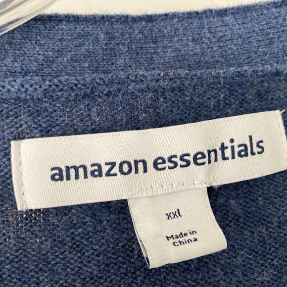 Amazon Essentials Heather Blue Cotton Cardigan Sweater XXL - Picture 10 of 13